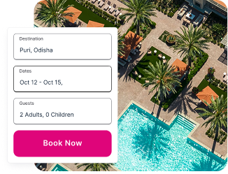 Guestcare booking engine with destination dates and guests form