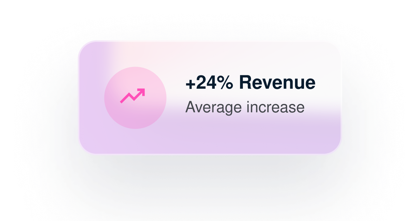 Average revenue increase of twenty-four percent